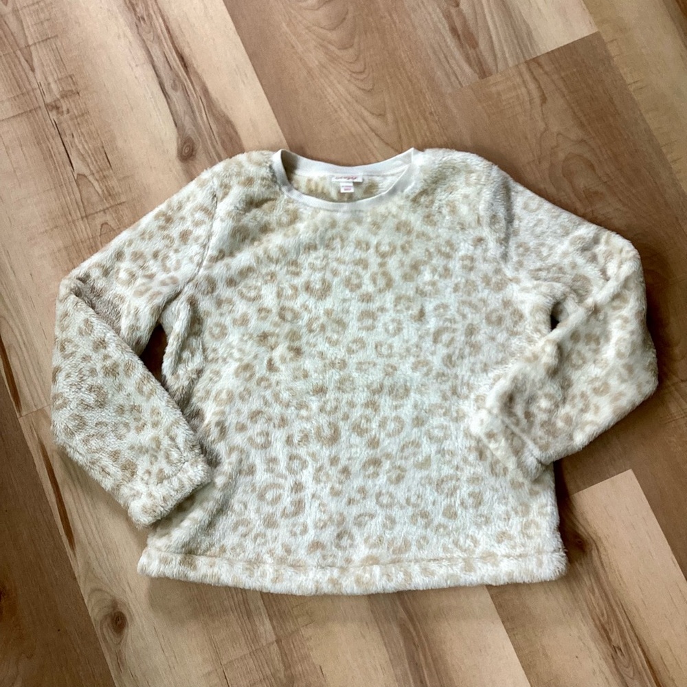 Cat & Jack off white Crewneck plush pullover sweatshirt | girl XL 14/16 | winter